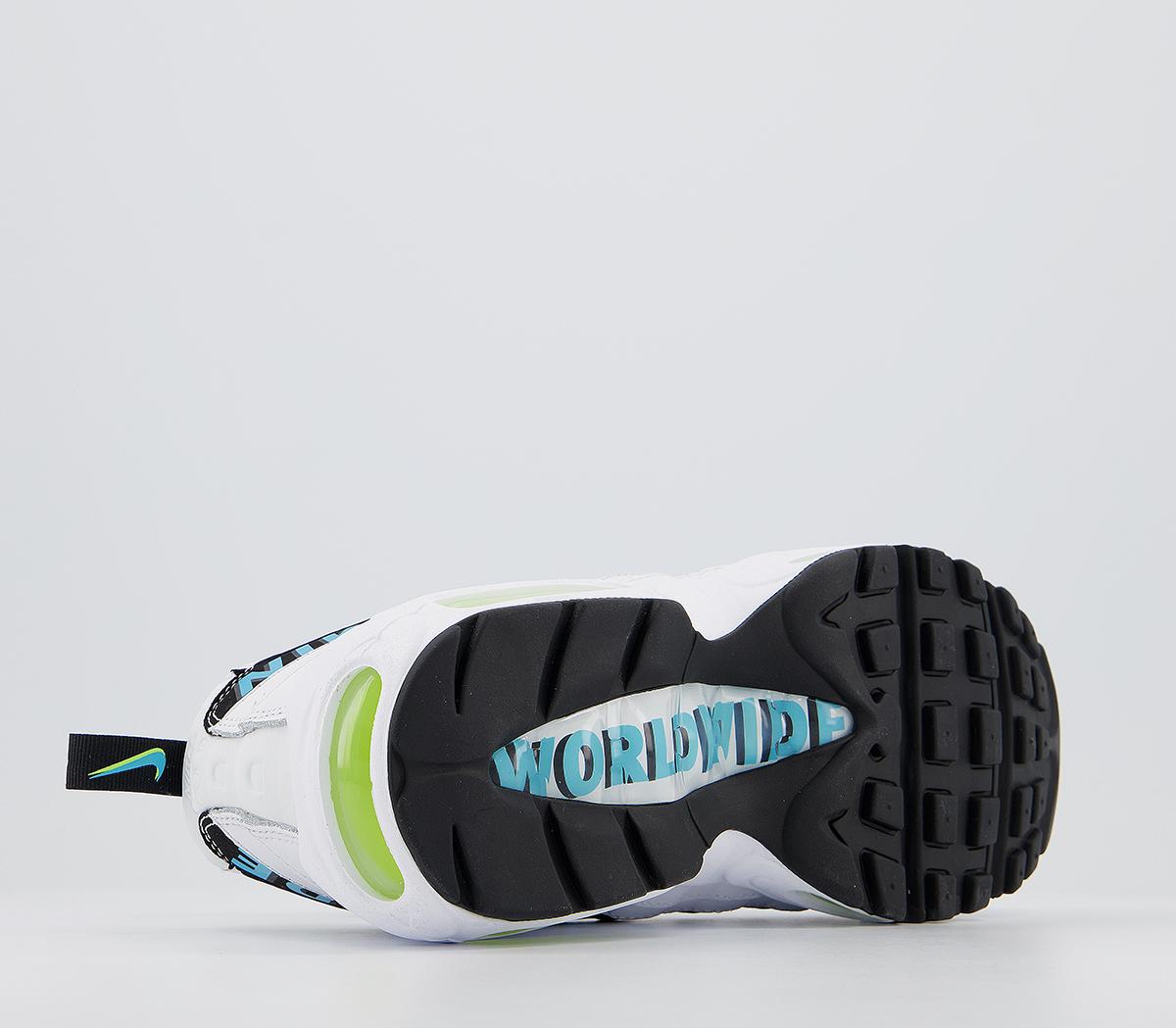 air max 95 trainers white blue fury volt black