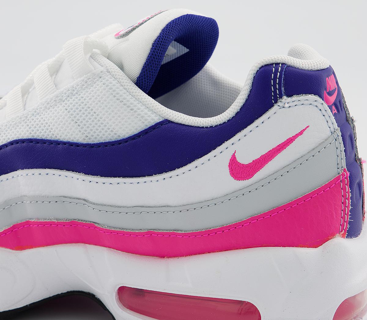 Nike Air Max 95 Trainers White Hyper Pink Concord Pure Platinum