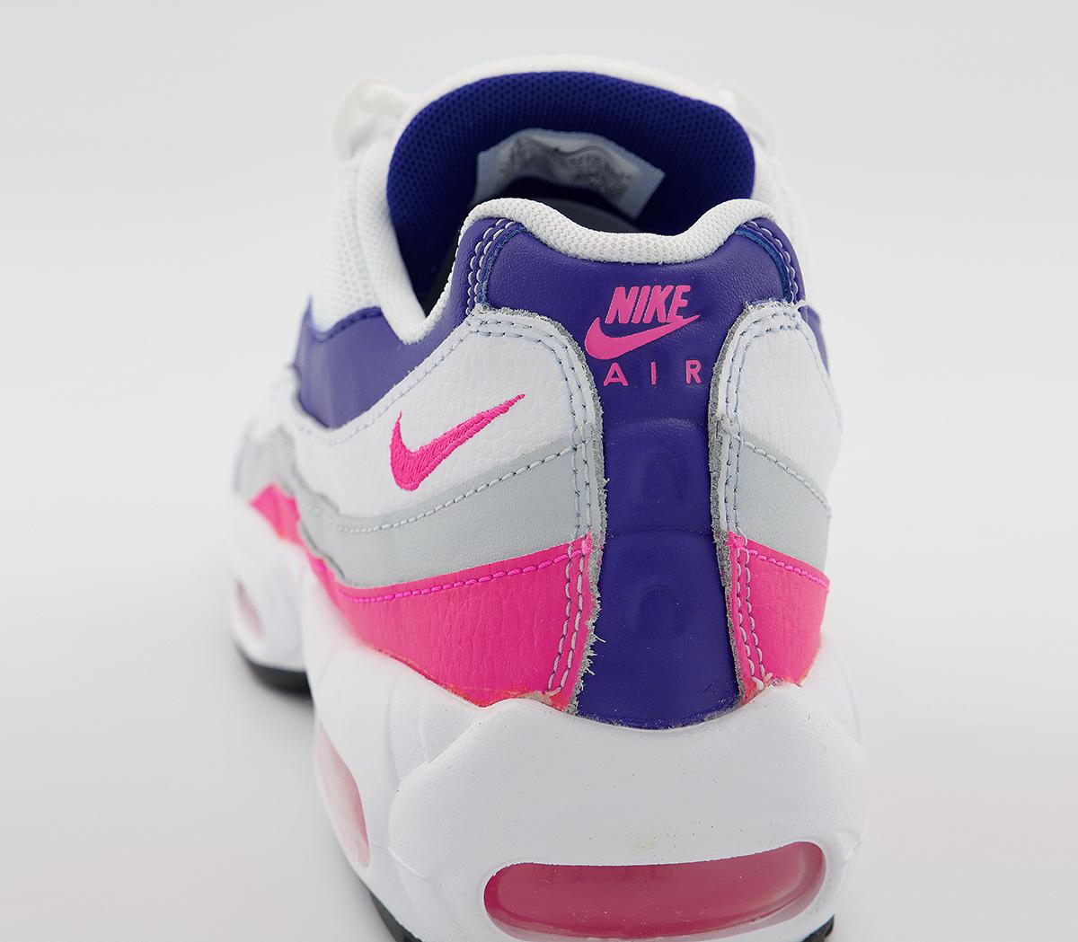 Nike Air Max 95 Trainers White Hyper Pink Concord Pure Platinum