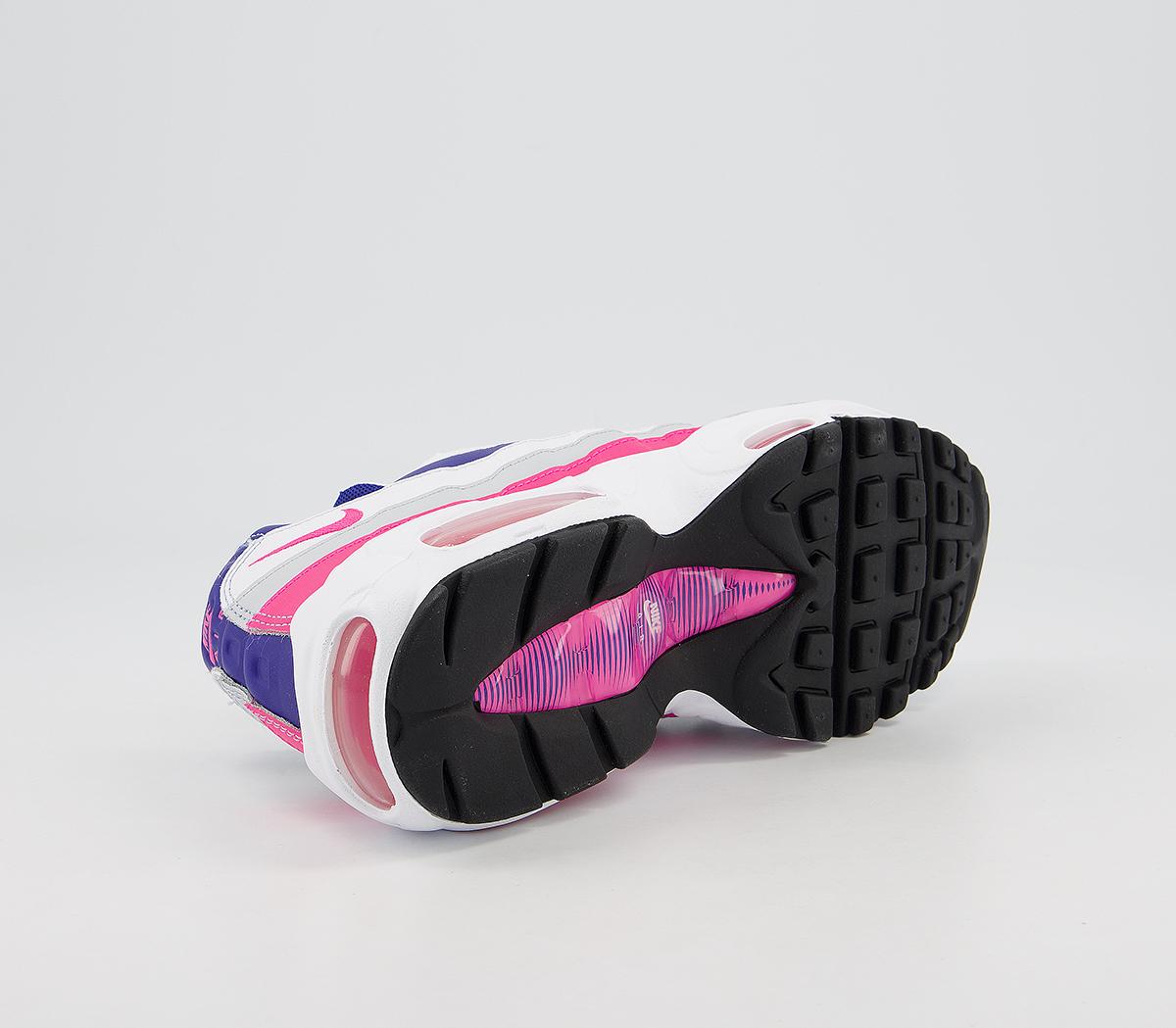 nike white and pink air max 95 trainers