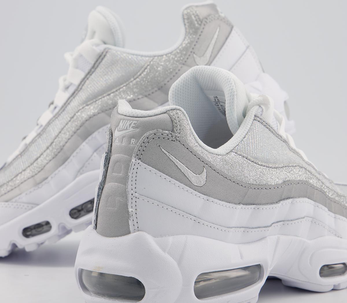 Nike Air Max 95 Trainers White Metallic Silver Pure Platinum