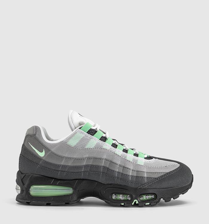 Nike Air Max 95 Trainers Black Fresh Mint White Medium Grey