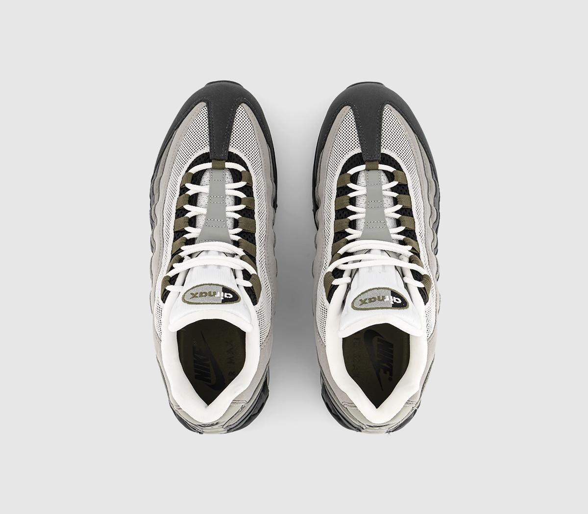 NikeAir Max 95 TrainersBlack Med Olive White Reflect Silver Anthracite Lt