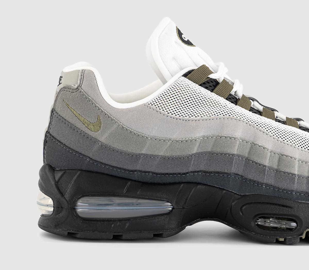 NikeAir Max 95 TrainersBlack Med Olive White Reflect Silver Anthracite Lt