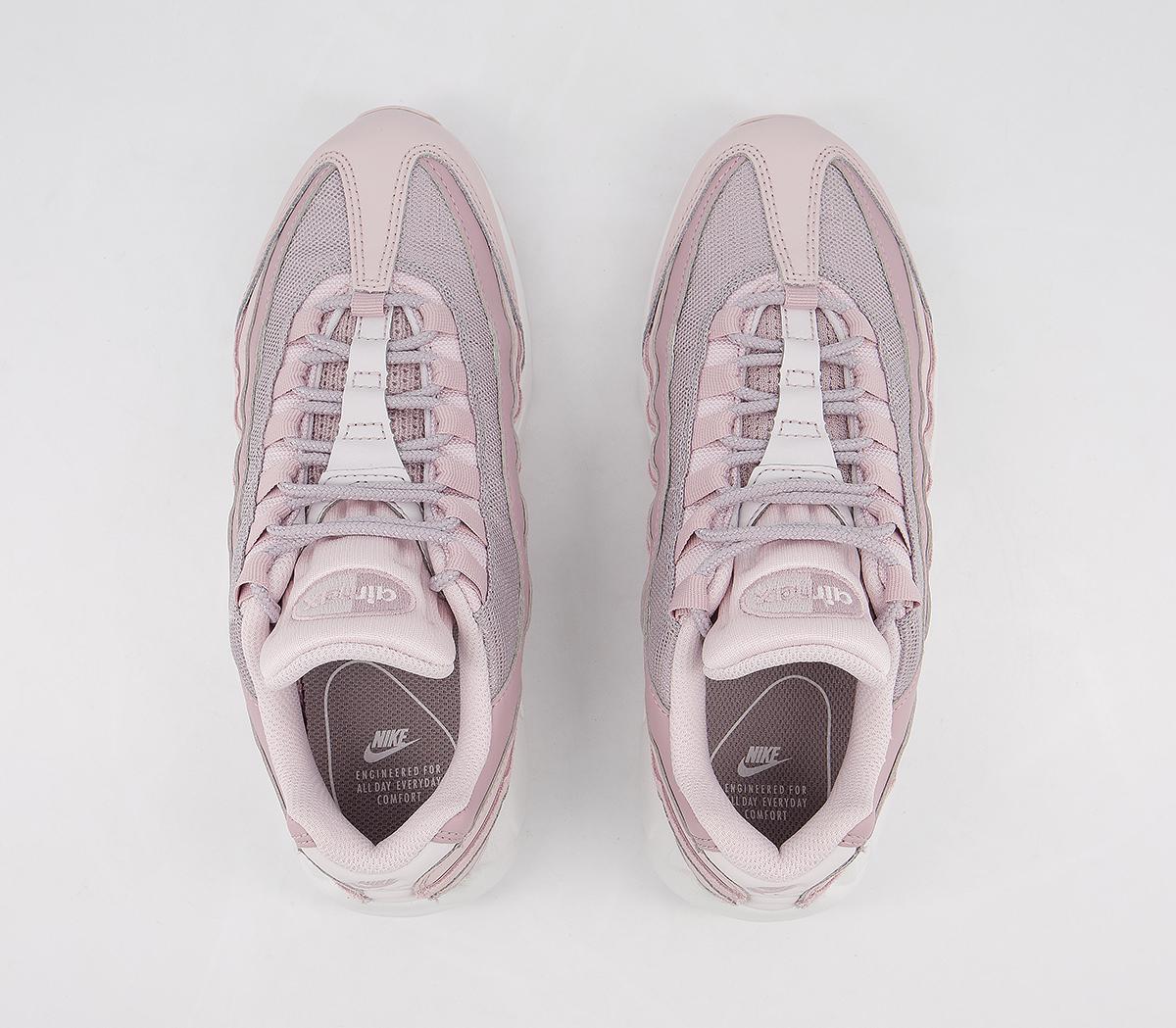 Nike Air Max 95 Trainers Barly Rose Plum Chalk Silver Lilac - Women's ...