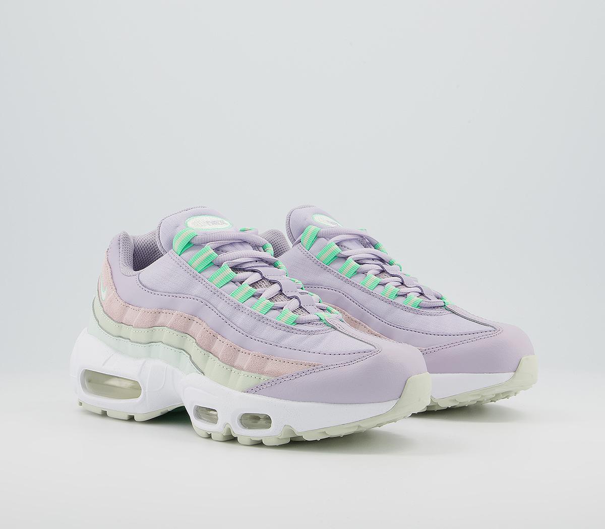 Nike Air Max 95 Trainers Infinite Lilac White Sea Glass Green Barely ...