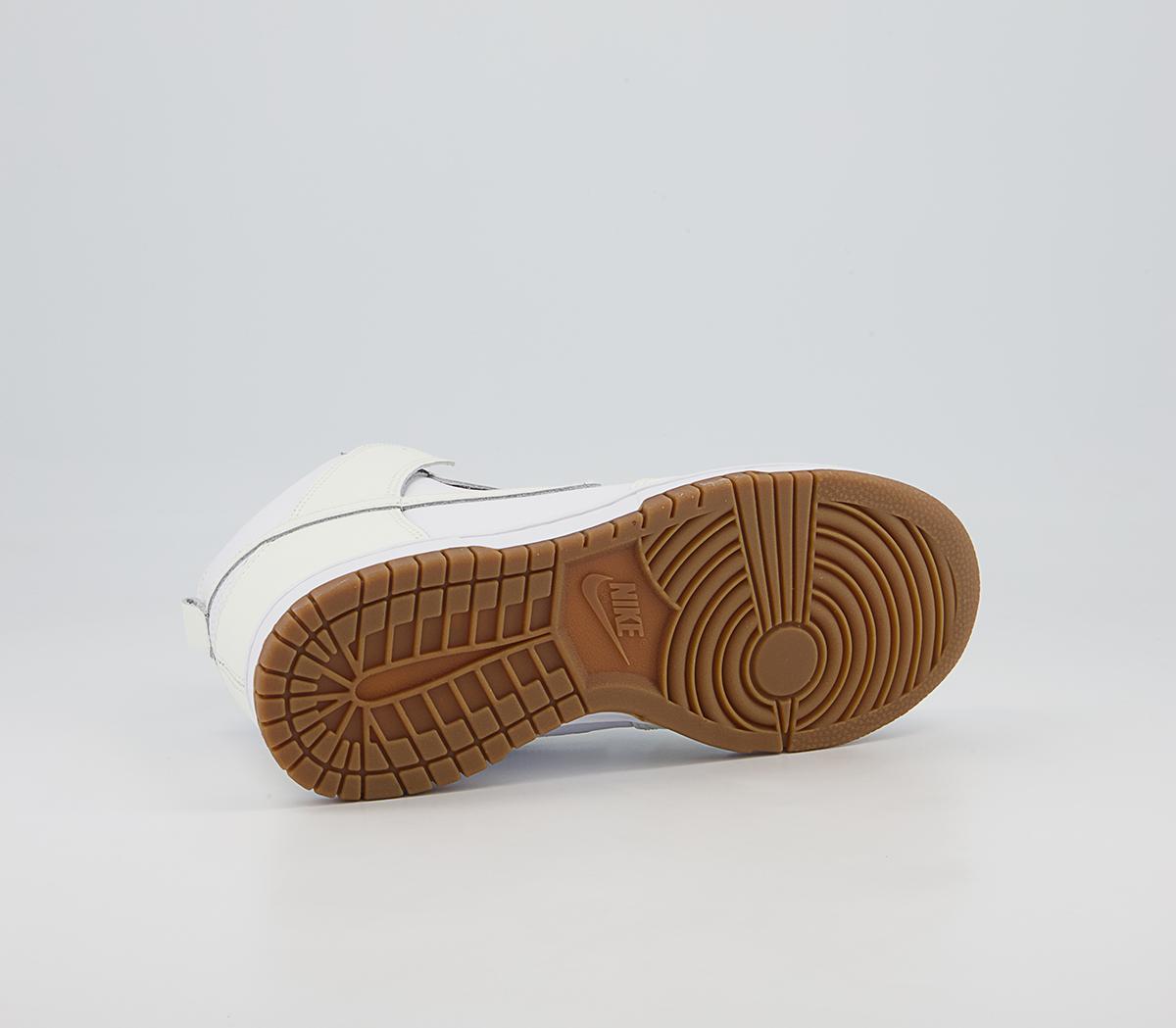 Nike Dunk Hi Trainers Nike Dunk Hi Trainers White Sail Gum Med Brown