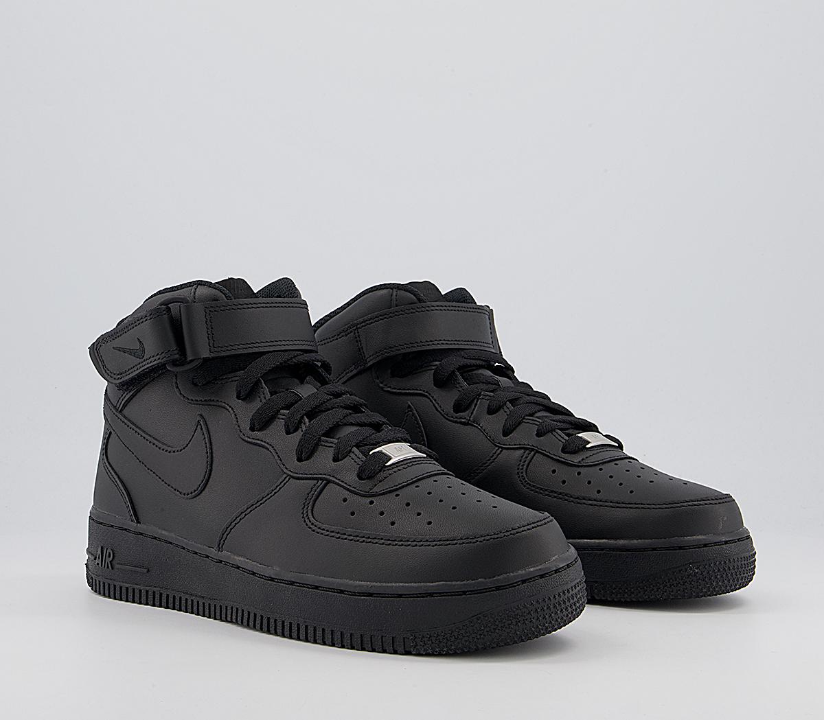 Nike Air Force 1 Mid Trainers Black - Unisex Sports