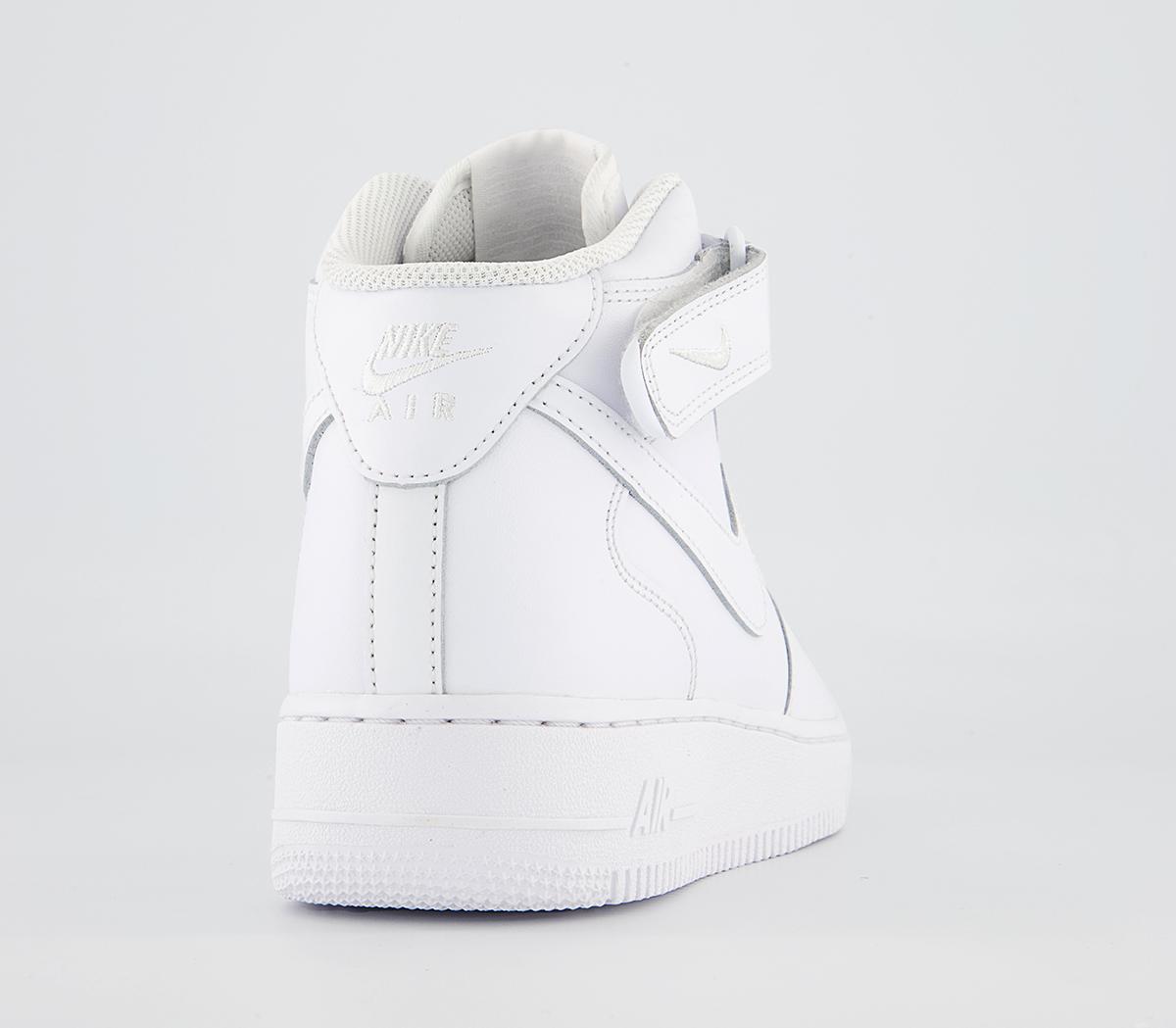 Nike Air Force 1 Mid Trainers White - Nike Air Force 1