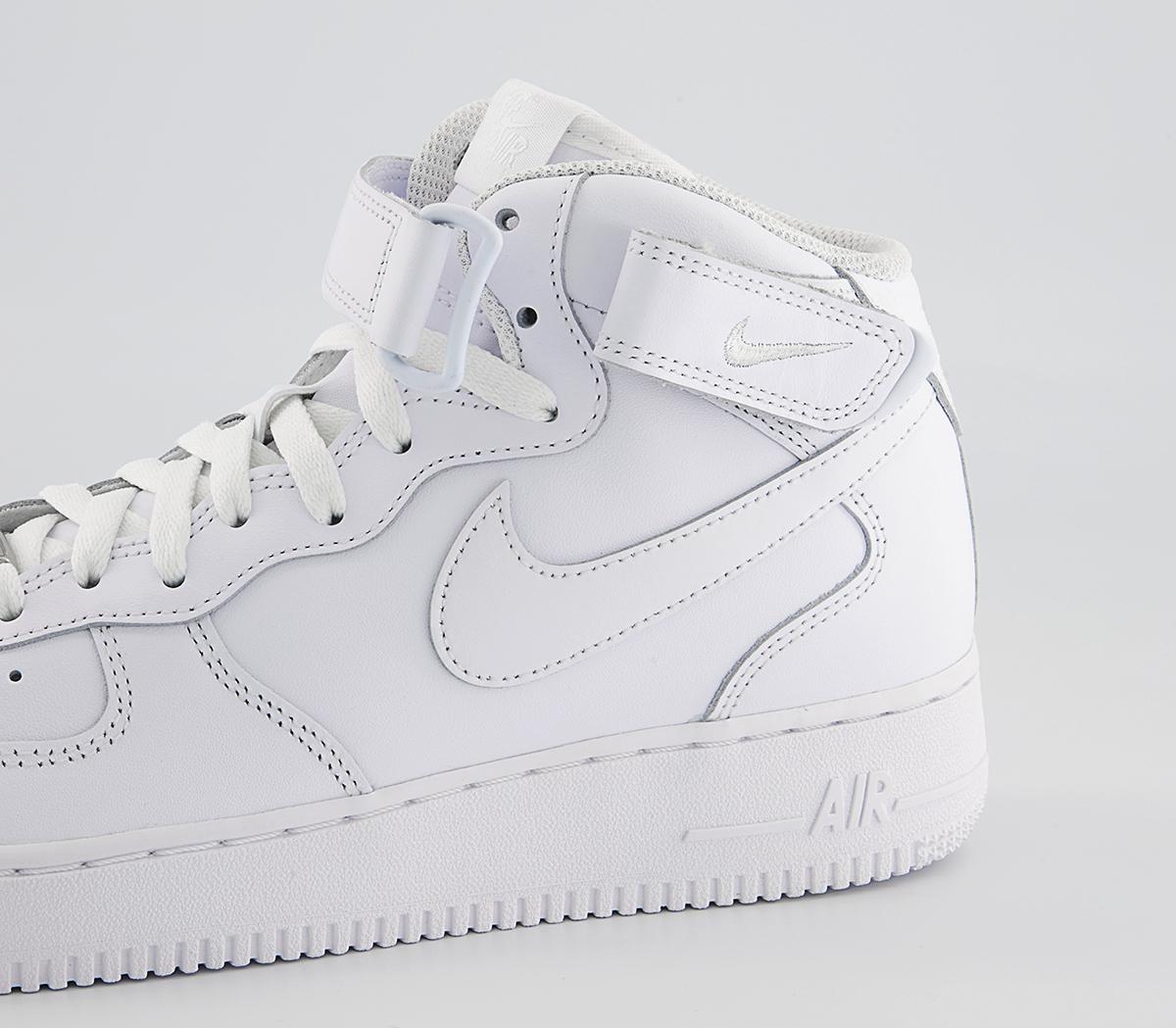 Nike Air Force 1 Mid Trainers White - Nike Air Force 1