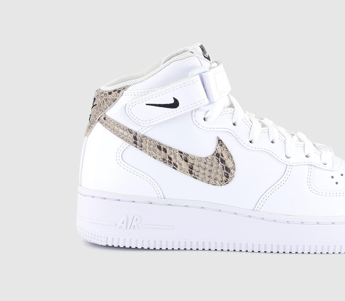 NikeAir Force 1 Mid Trainers White Sanddrift Black