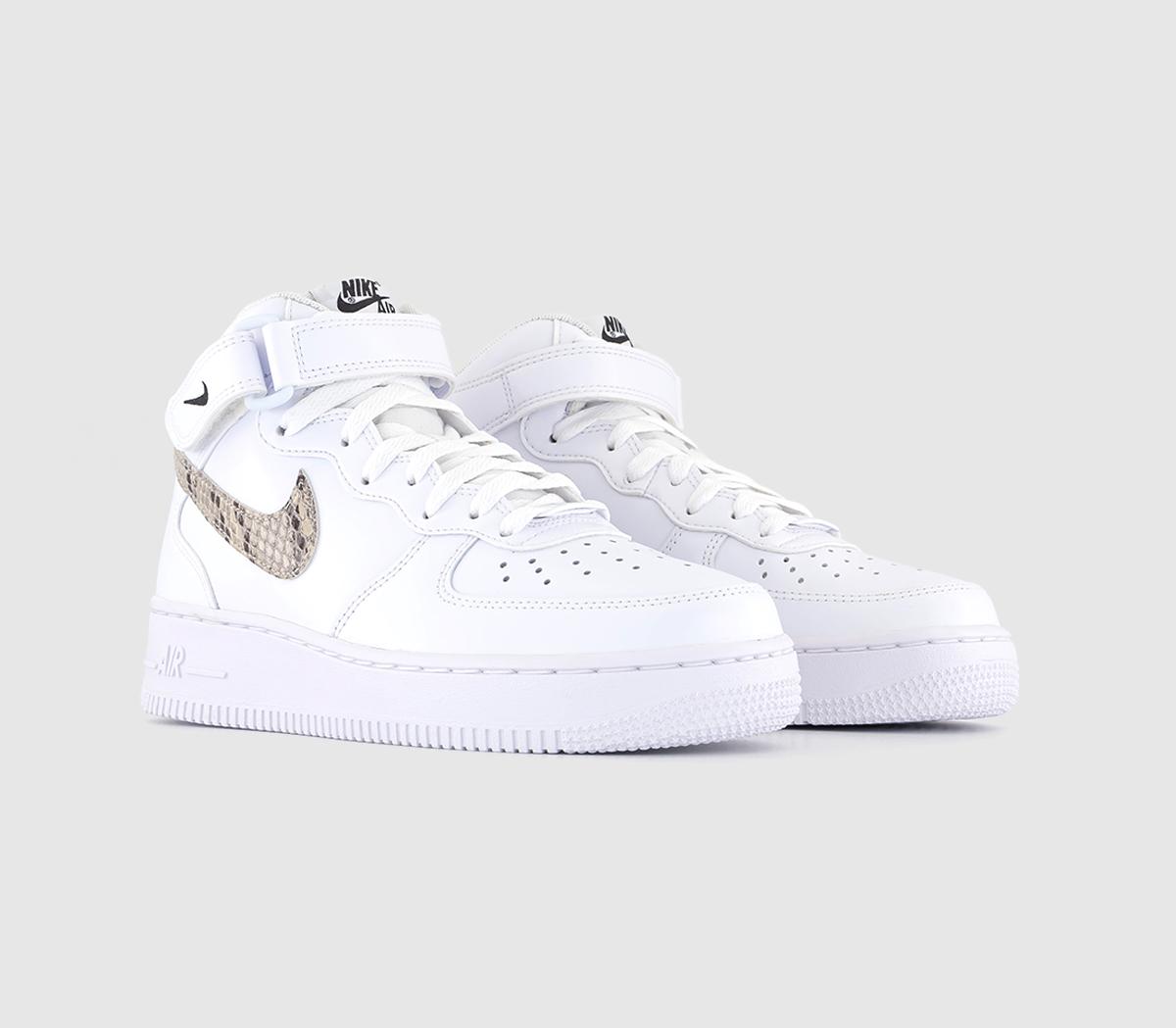 NikeAir Force 1 Mid Trainers White Sanddrift Black