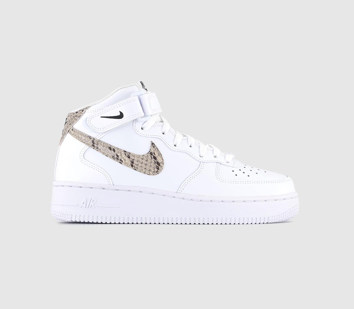 Nike Air Force 1 Mid Trainers White Sanddrift Black - Women's Trainers
