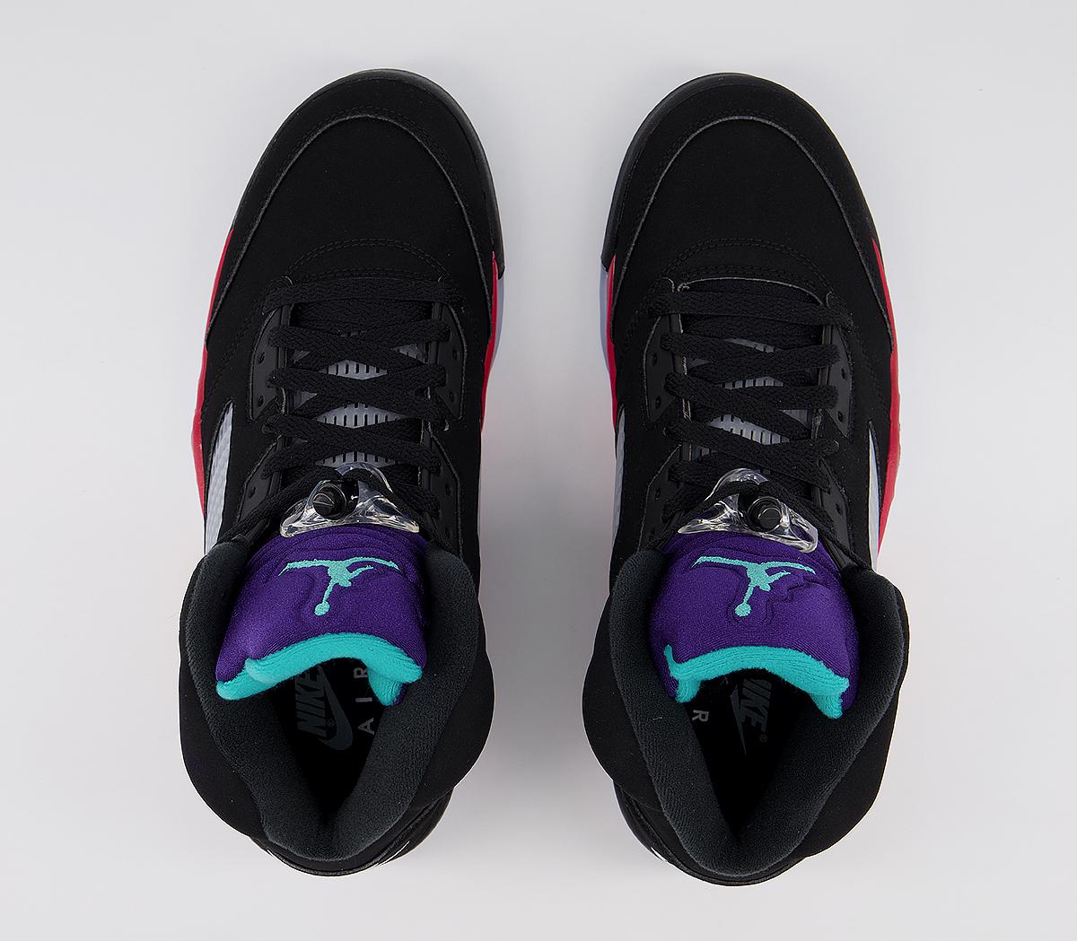 jordan 5 black new emerald fire red