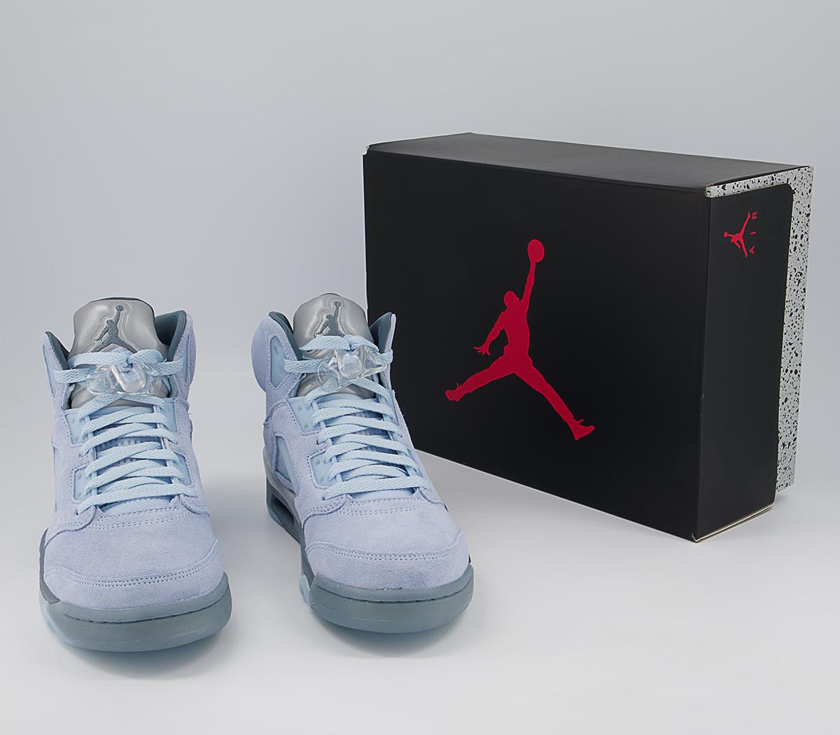 Jordan Jordan 5 Retro Trainers Jordan Jordan 5 Retro Trainers Light Photo Blue White Metallic Silver