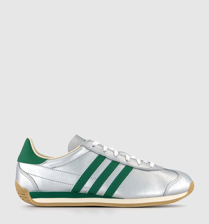 adidas Country OG Trainers Silver Metalic Collegiate Green Cream White
