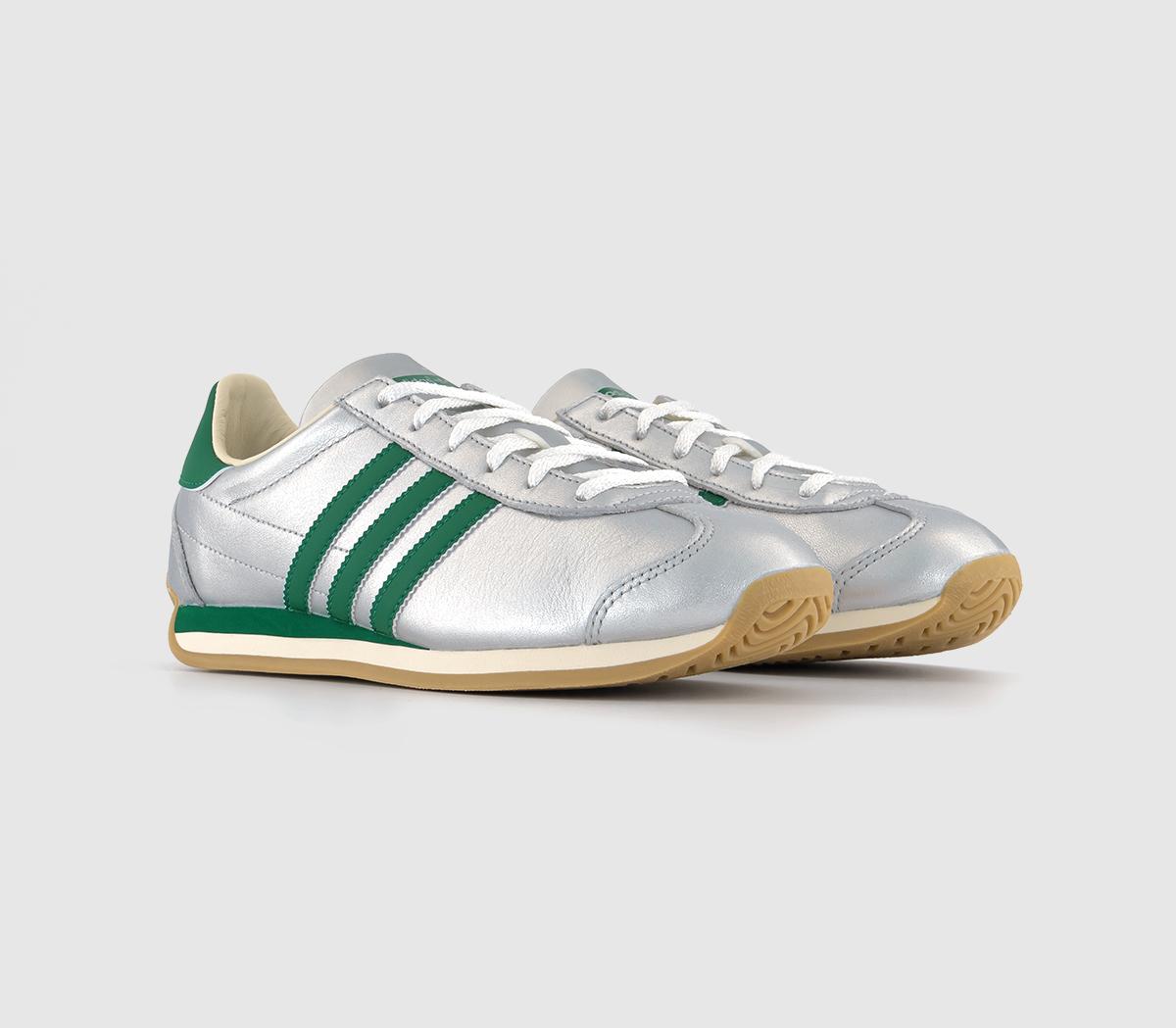 adidas Country OG Trainers Silver Metalic Collegiate Green Cream White ...
