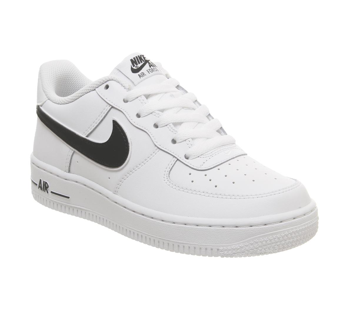 Nike Air Force 1 Junior Trainers White Black - Women's Trainers