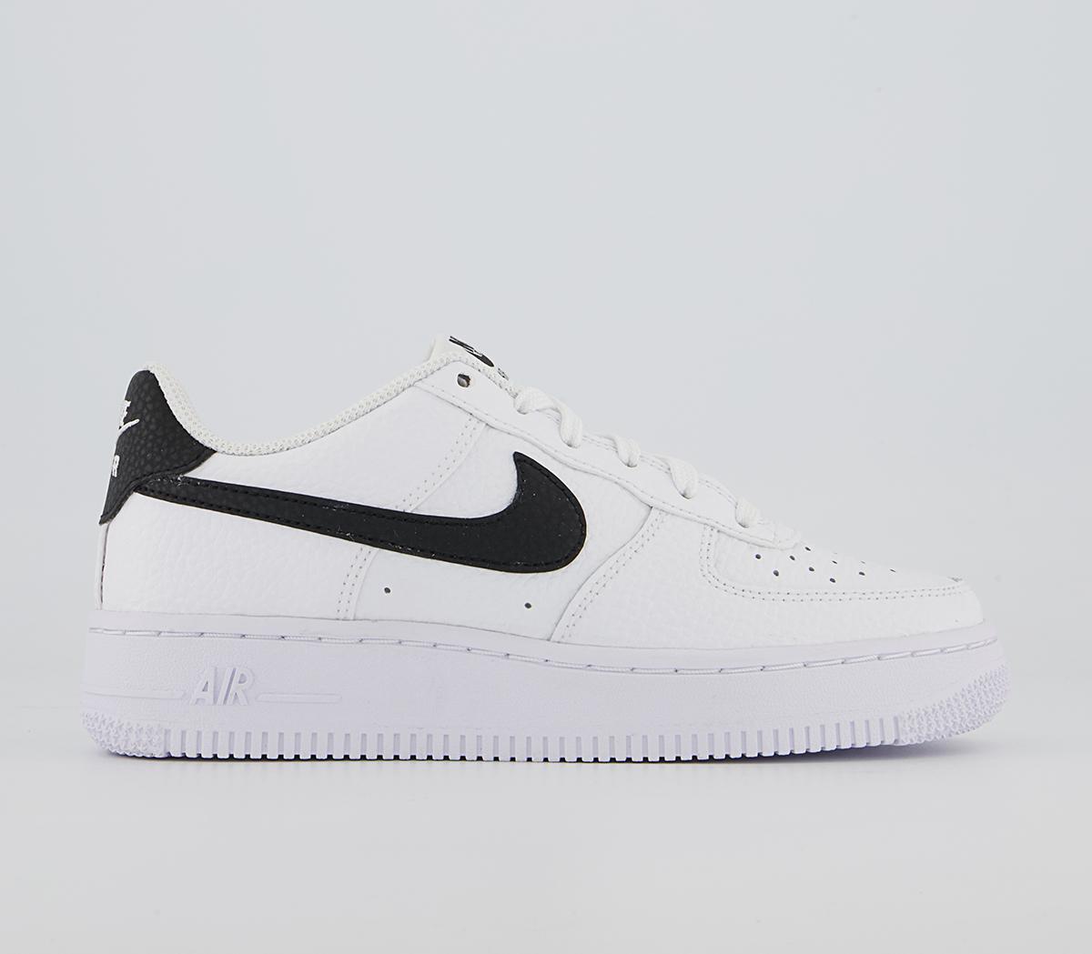 white and black nike air force 1 junior