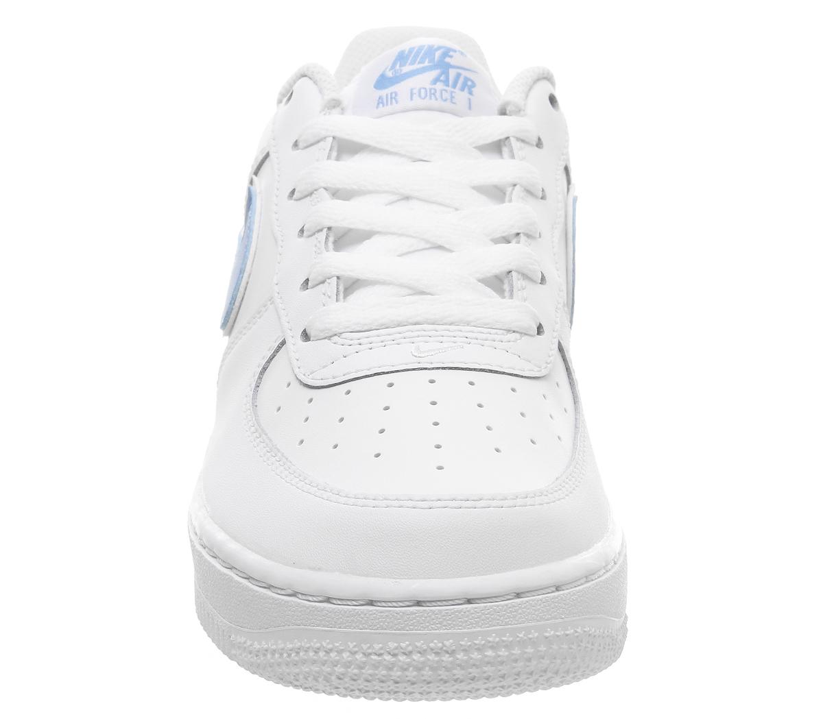 Nike Air Force 1 Trainers White Blue - Women's Trainers