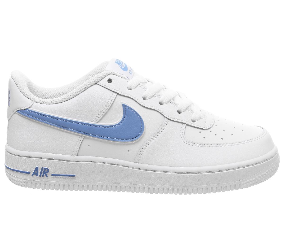 Nike Air Force 1 Trainers White Blue - Women's Trainers