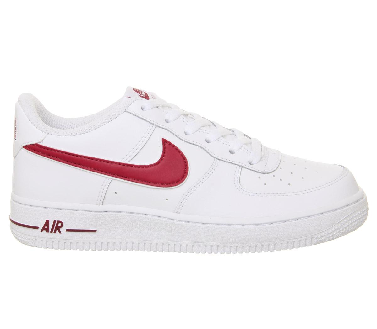 Nike Air Force 1 Trainers White Red - Women's Trainers