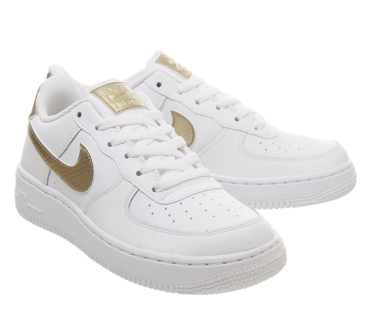 Nike Air Force 1 Damen Weiß Gold