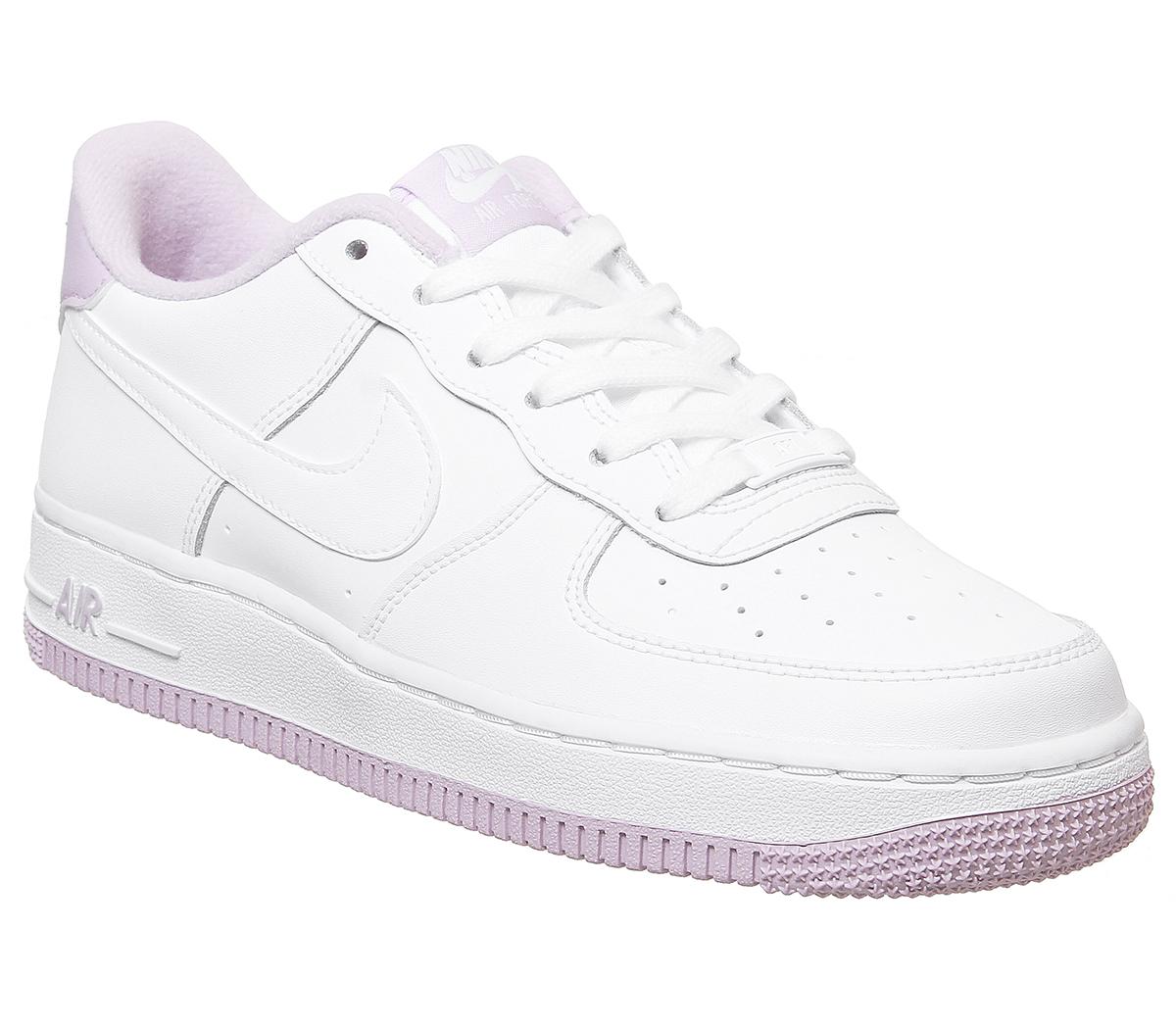 white & purple air force 1 trainers youth