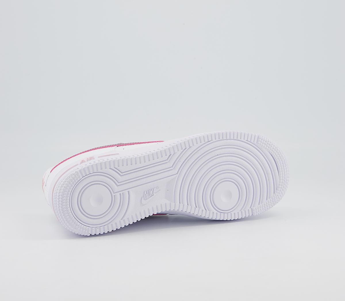 white and pink air force junior