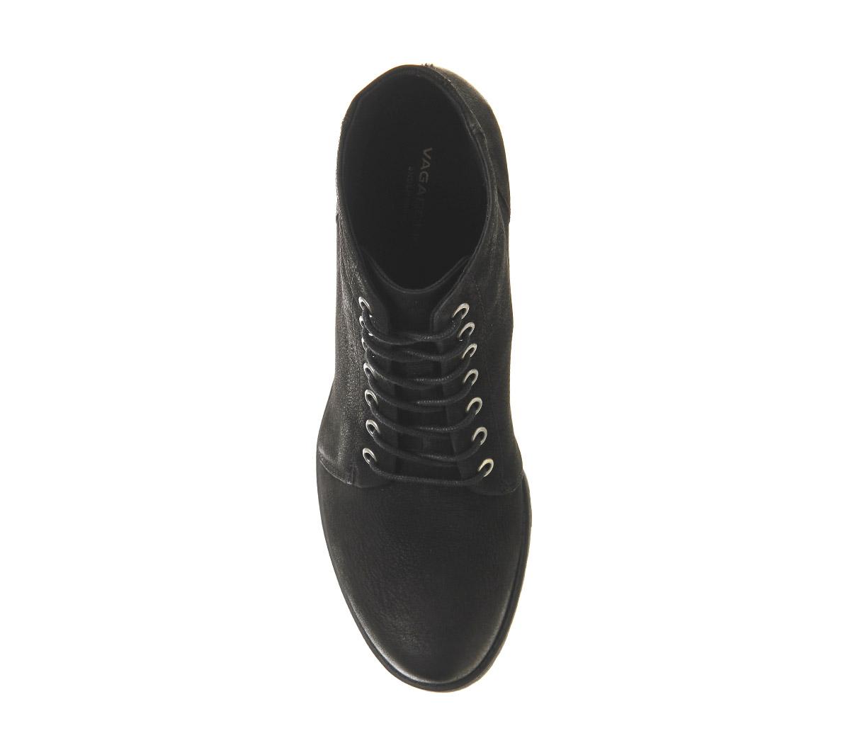 Vagabond Shoemakers Grace Lace Up Boots Black Nubuck - Women's Ankle Boots