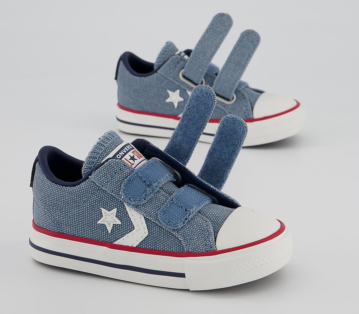 Converse Star Player Infant Trainers Converse Star Player Infant Trainers Indigo Oxide Vintage White Midnght Navy