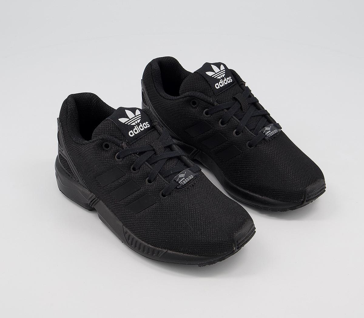 adidas Zx Flux K Trainers Black Mono - Unisex