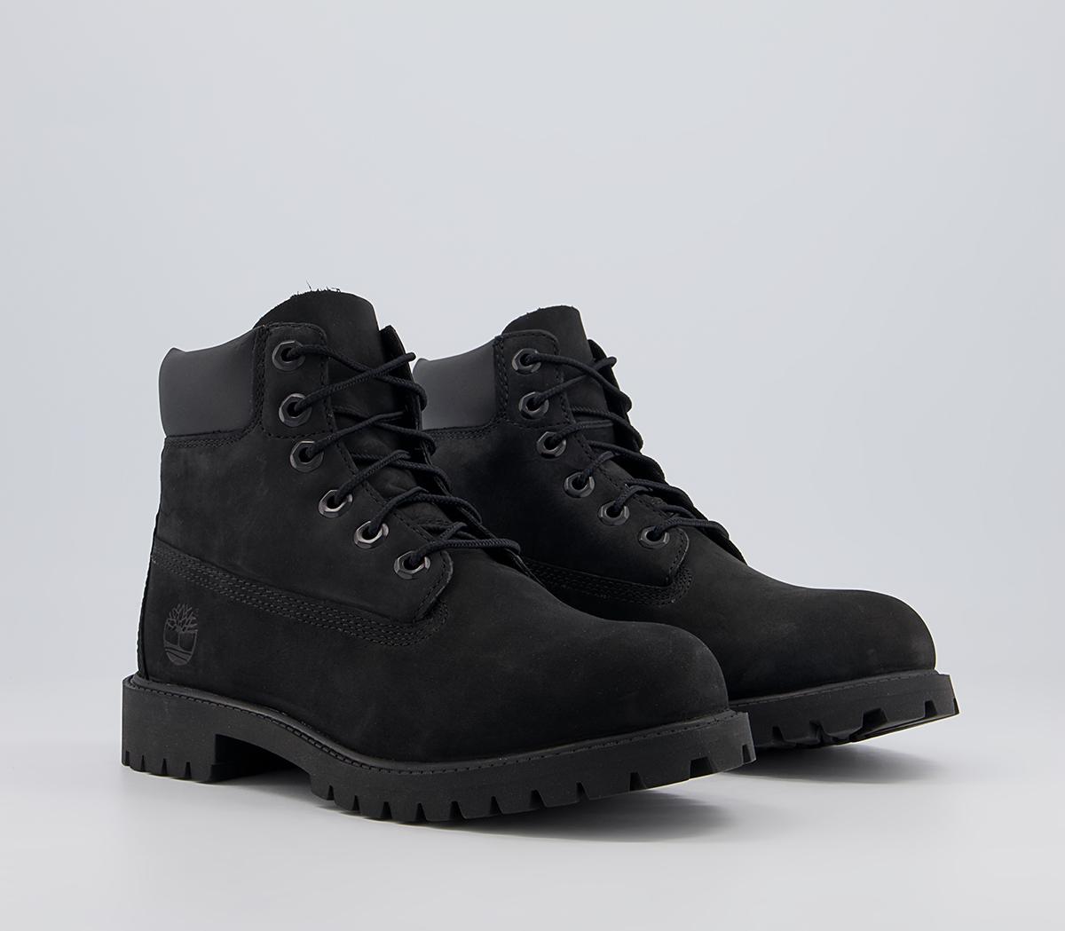 Timberland Junior 6 Inch Premium Waterproof Boots Black Nubuck - Women ...