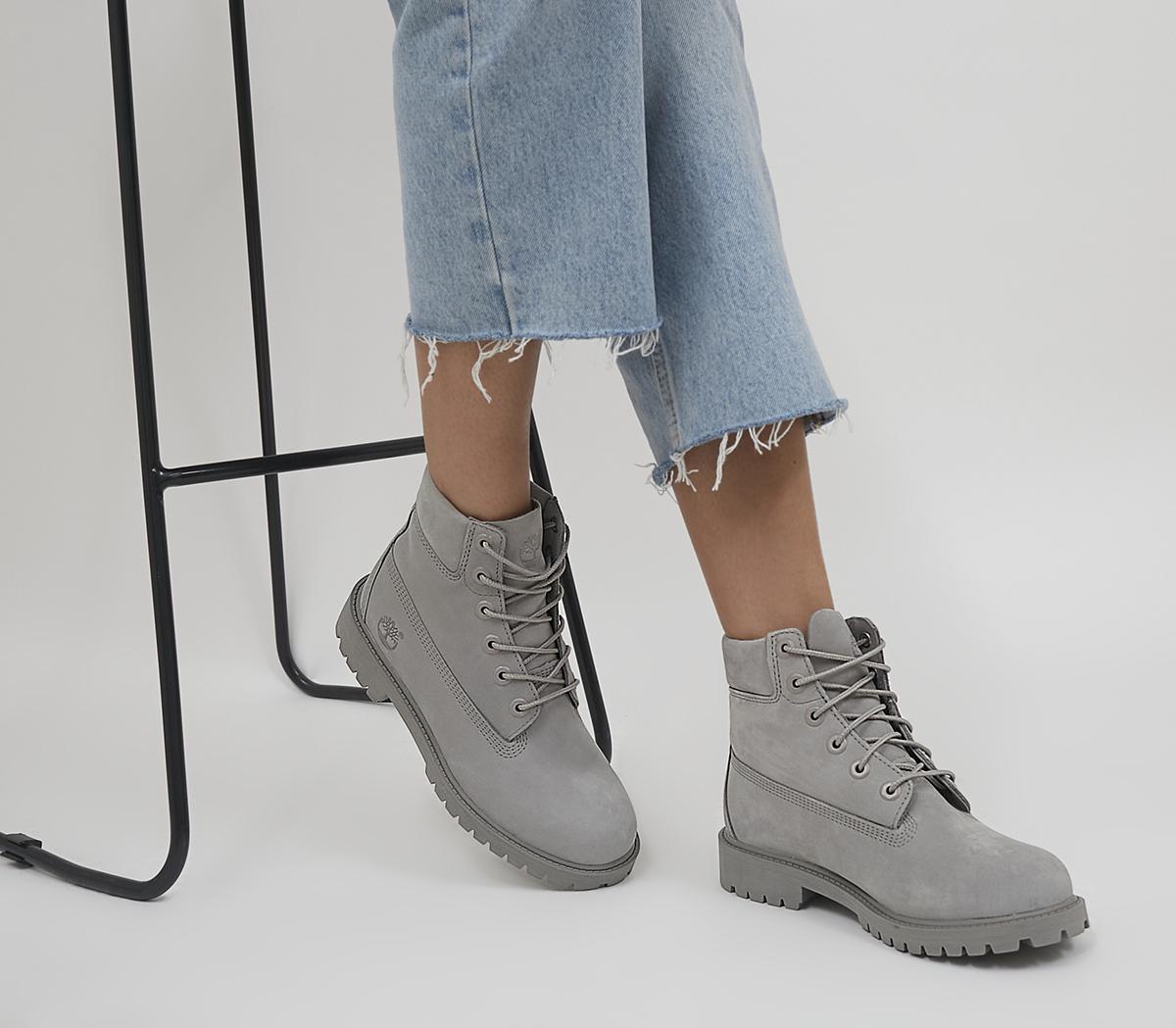 Timberland Junior Premium Waterproof Medium Grey - Women's Ankle Boots