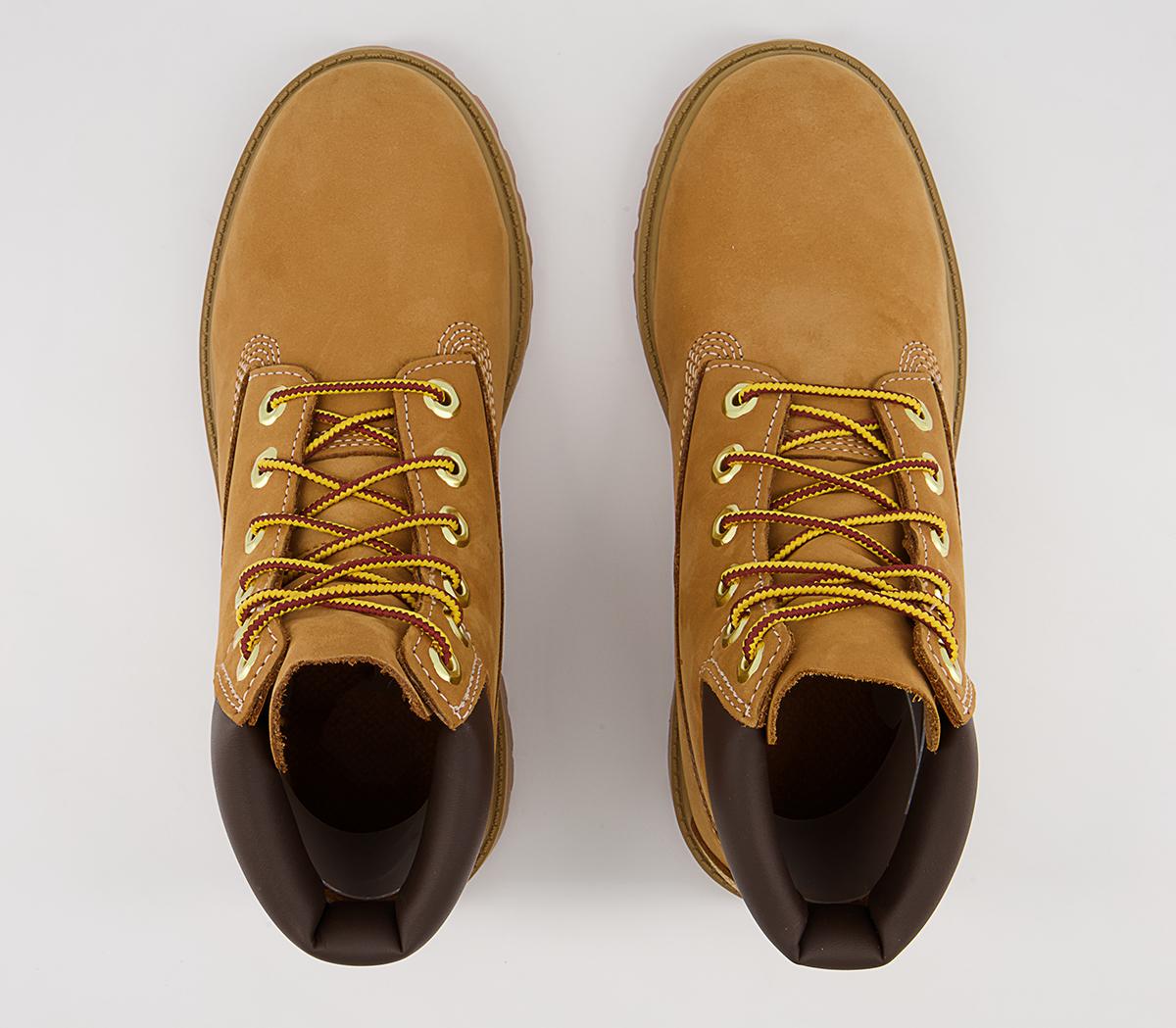Timberland Juniors 6 Inch Premium Waterproof Boots Timberland Juniors 6 Inch Premium Waterproof Boots Wheat Nubuck