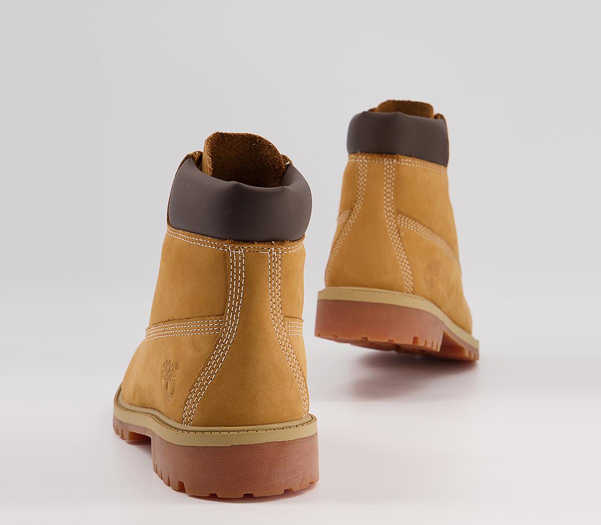 Timberland Juniors 6 Inch Premium Waterproof Boots Timberland Juniors 6 Inch Premium Waterproof Boots Wheat Nubuck