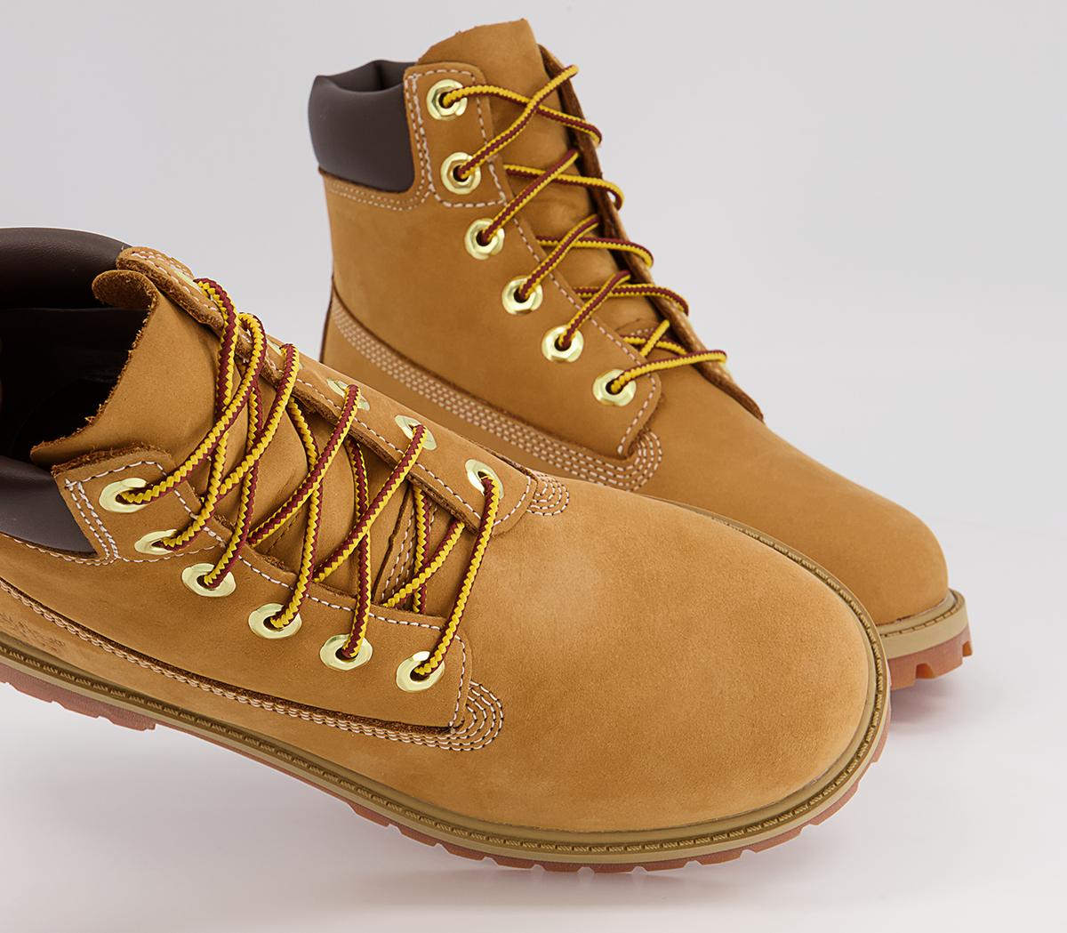 Timberland Juniors 6 Inch Premium Waterproof Boots Timberland Juniors 6 Inch Premium Waterproof Boots Wheat Nubuck