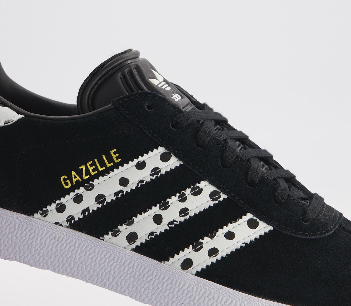 adidas Gazelle Trainers Black White Polka Dot - Unisex Sports