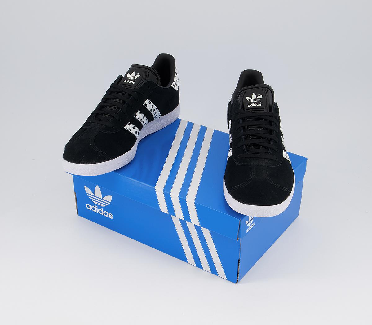 adidas Gazelle Trainers Black White Polka Dot - Unisex Sports