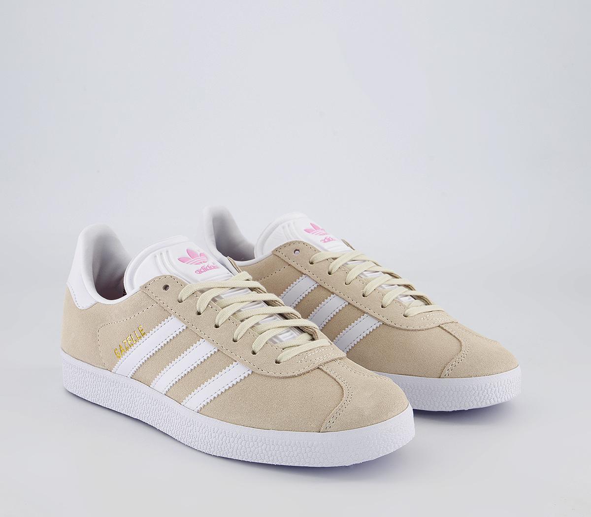 ladies white adidas gazelle trainers