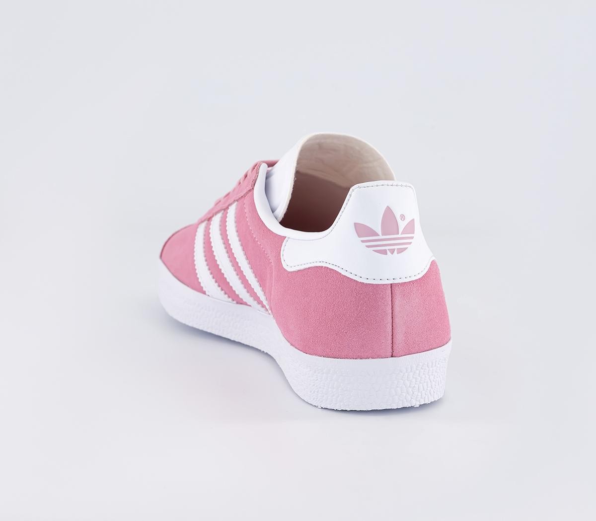 adidas Gazelle Trainers White Pink Glow Gold Met - Unisex Sports