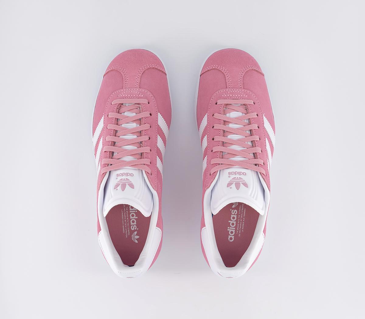 adidasGazelle TrainersWhite Pink Glow Gold Met