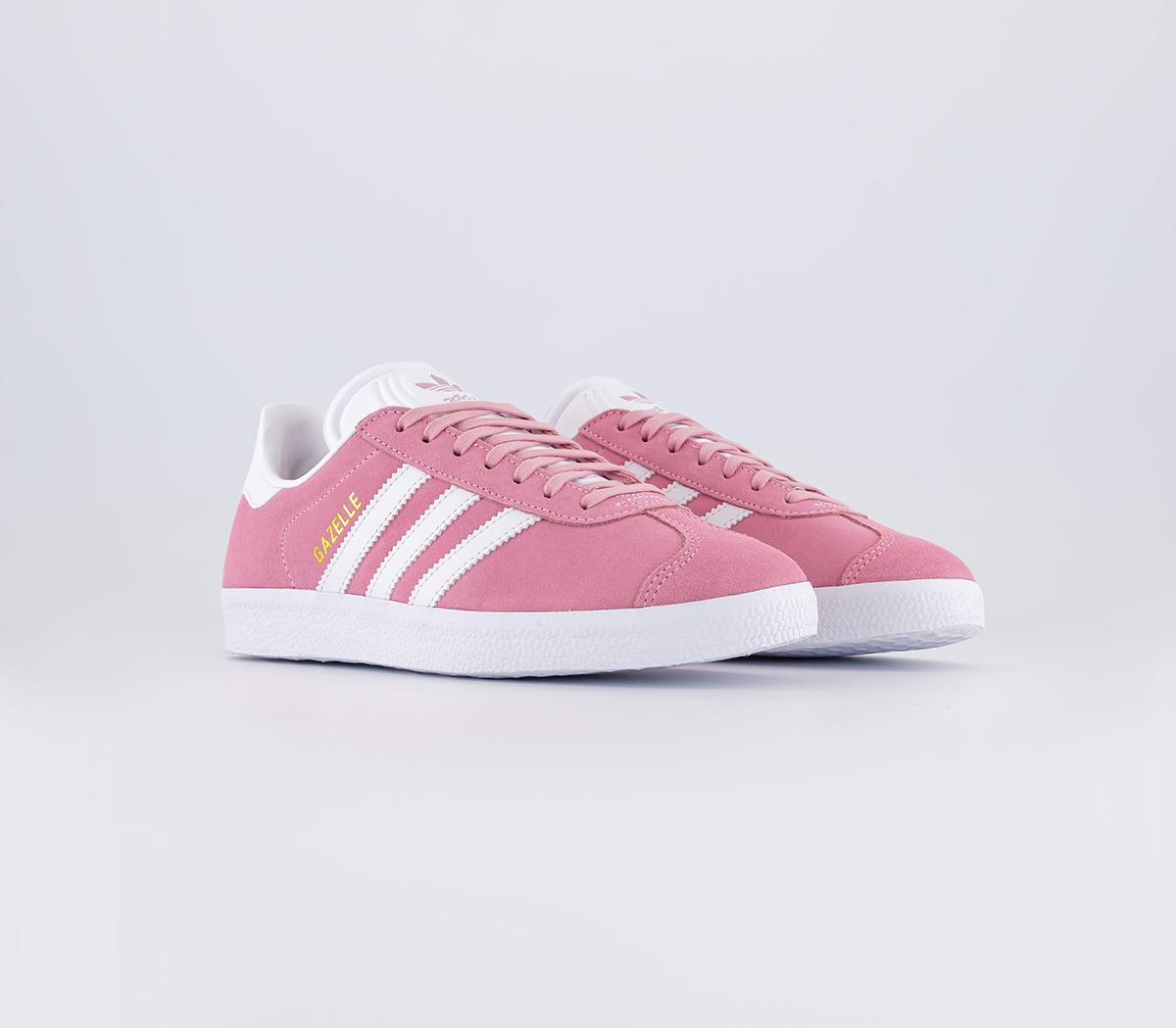 adidasGazelle TrainersWhite Pink Glow Gold Met