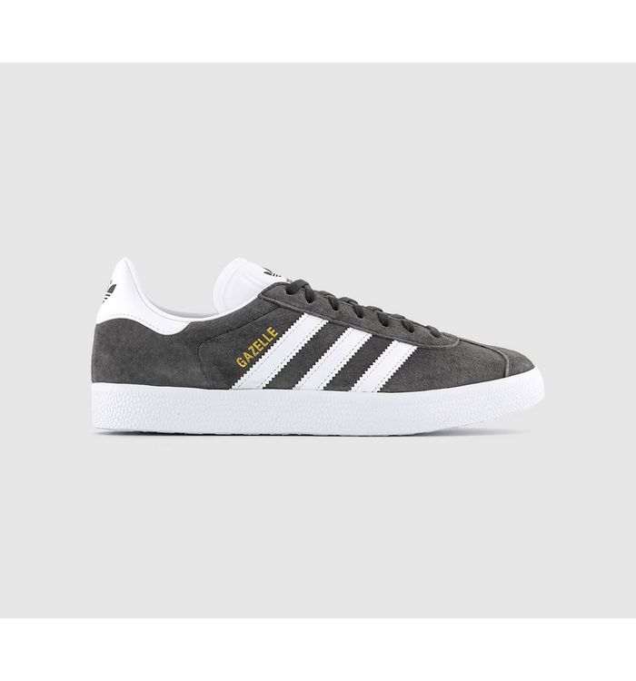 Adidas Gazelle Mens Grey And White Leather Stripe Classic Dgh Met Suede Terrace Trainers, Size: 6