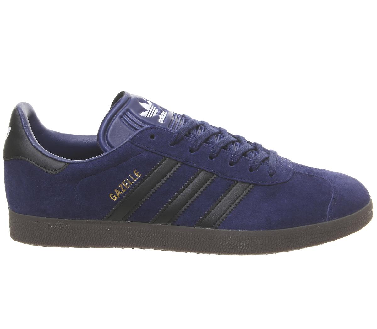 adidas Gazelle Trainers Navy Black Gum - Unisex Sports