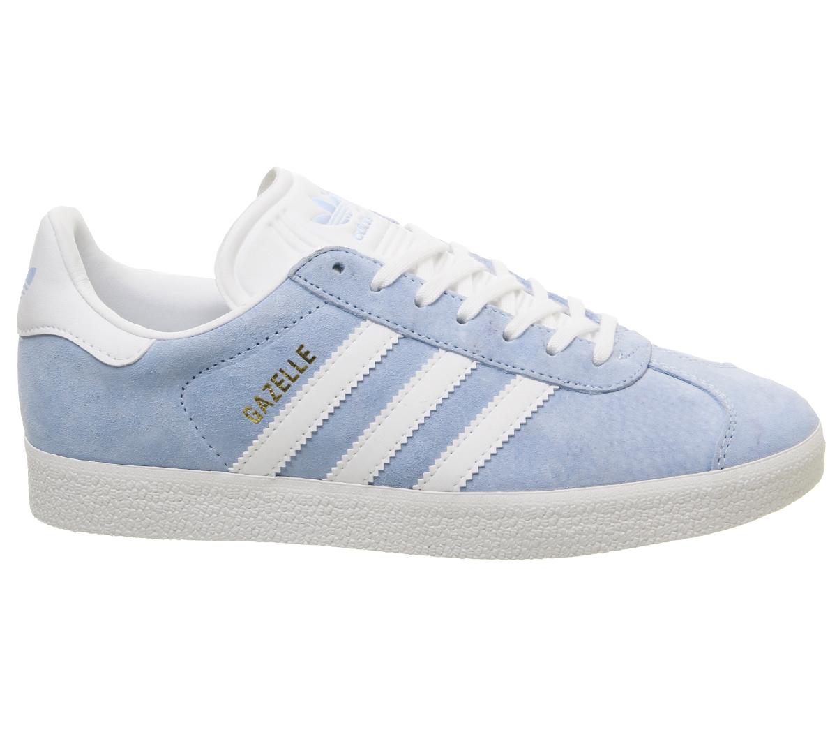 adidas Gazelle Trainers Glow Blue White Gold Metallic F - Women's Trainers