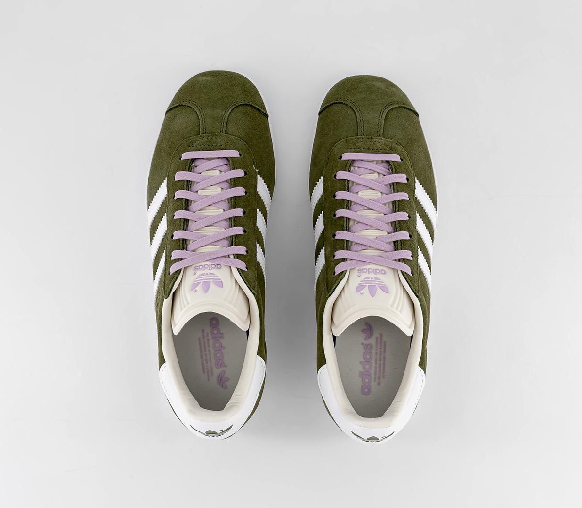 ladies white adidas gazelle trainers