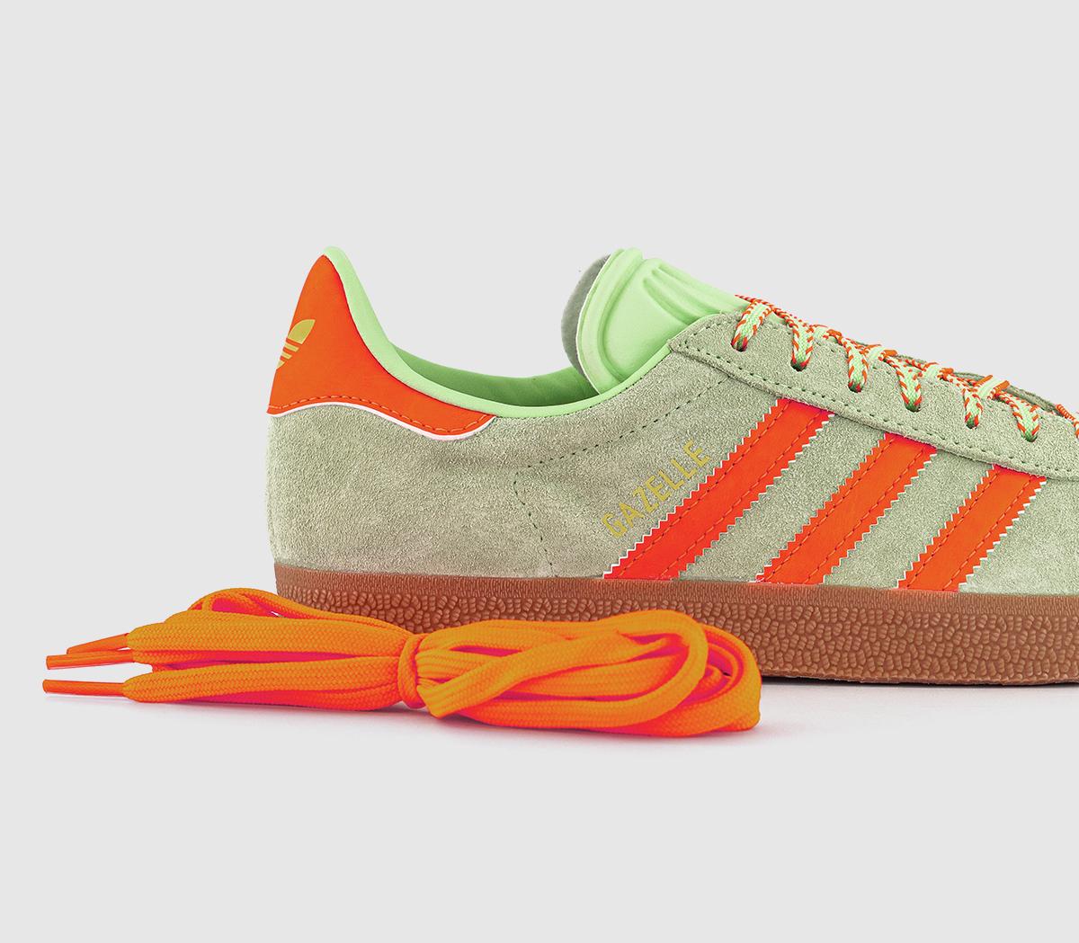 adidasGazelle Trainers adidasGazelle TrainersSemi Green Spark Solar Orange Gum