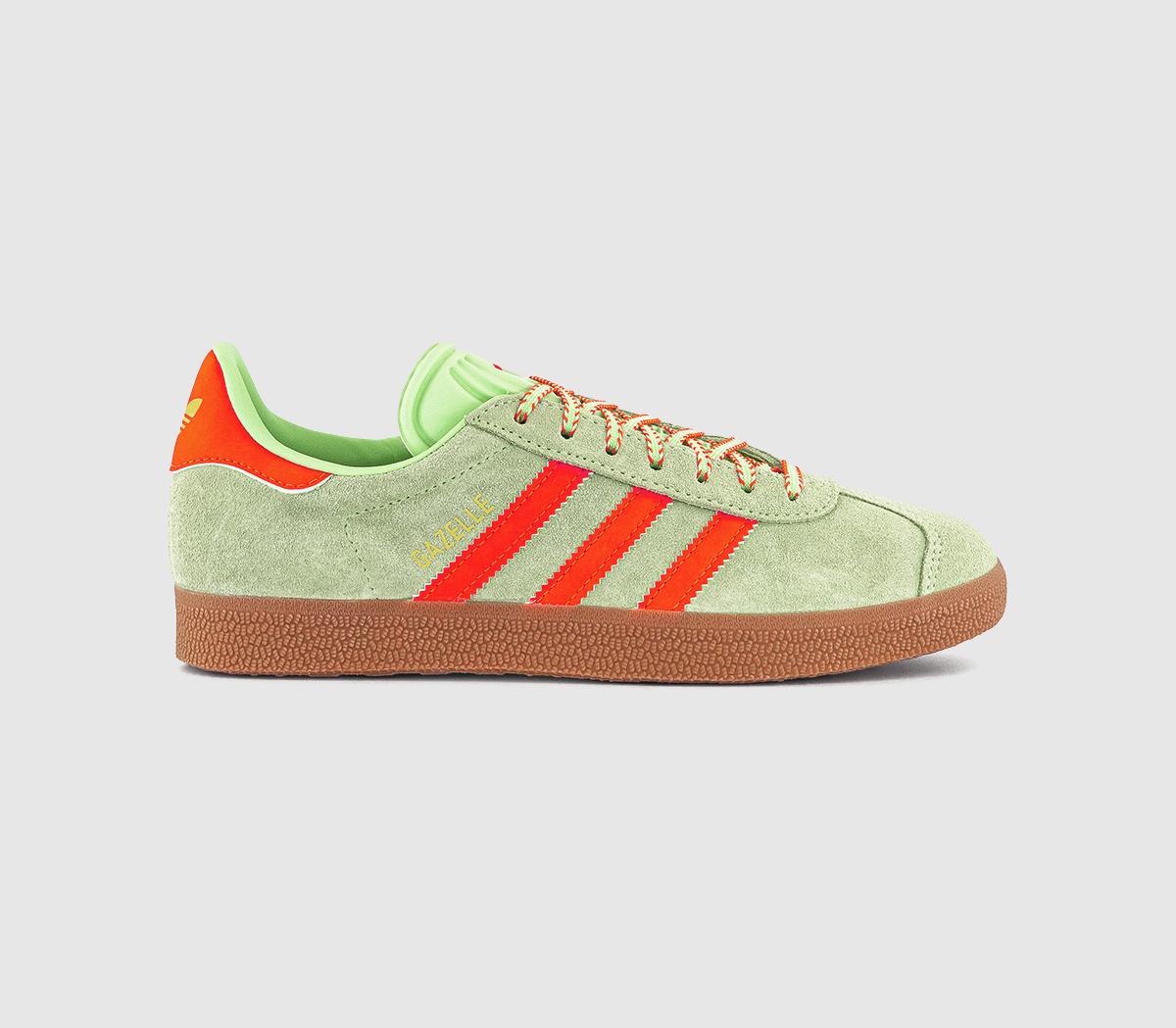 adidasGazelle Trainers adidasGazelle TrainersSemi Green Spark Solar Orange Gum