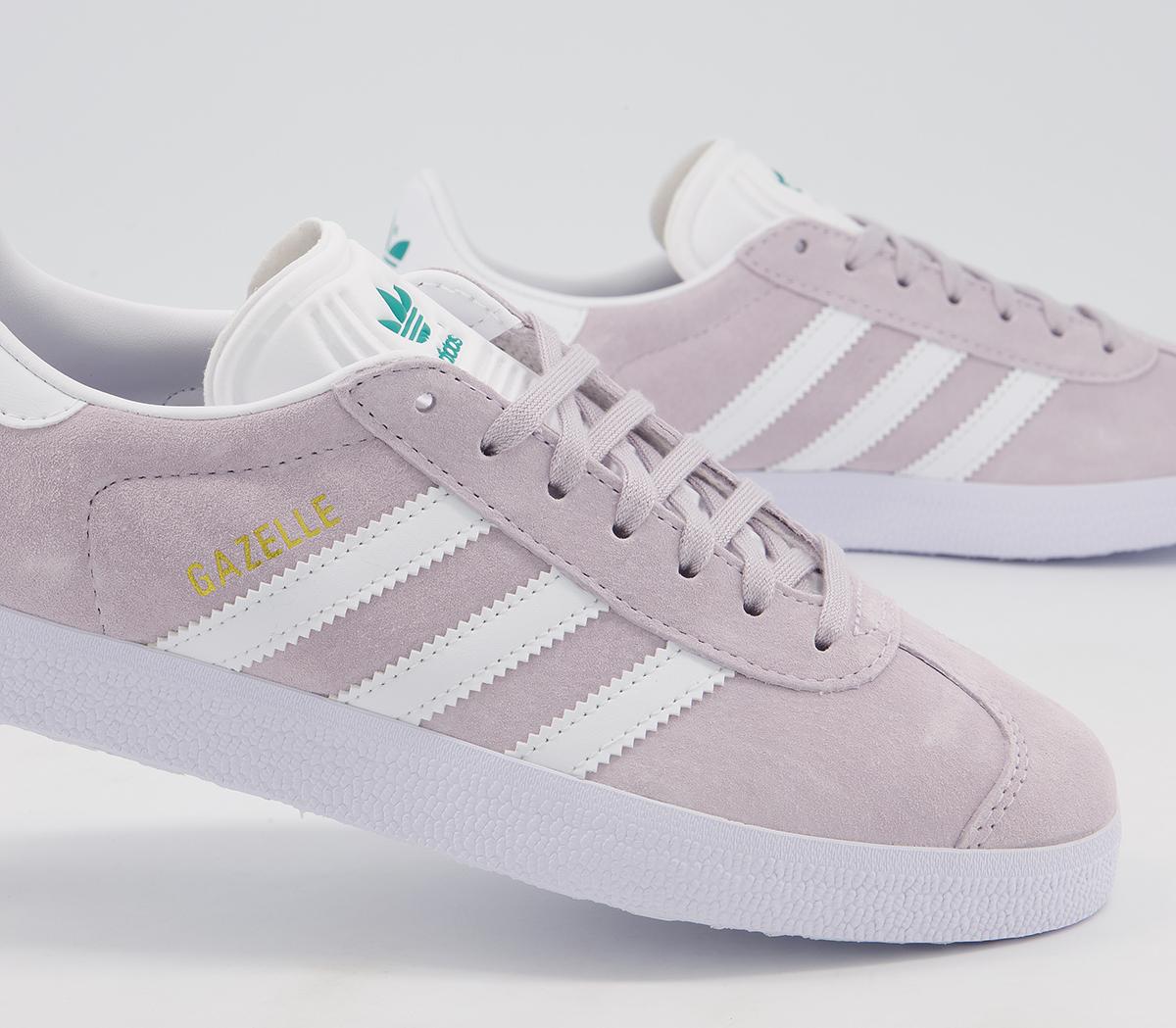 adidas Gazelle Trainers Purple Tint White Glory Green - Women's Trainers